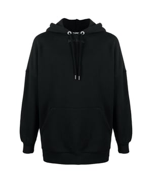 Palm Angels Logo Black Hoodie Oversized Fit Palm Angels Signature Gothic Logo Print aan de achterkant 100% katoen, gemaakt in Portugal PMBB036R21FLE0021010