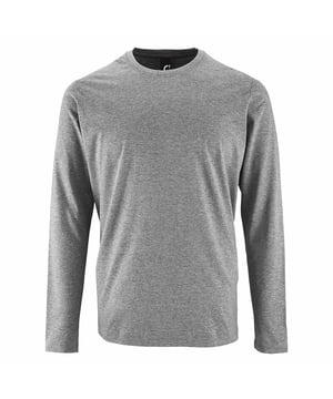 Elastane geribbelde kraag. Getapete hals. Buislichaam. Tweelingnaalds stikwerk. Uitscheurbaar label. 100% halfgekamd katoen, grijs gemarmerd: 85% katoen/15% viscose. Borst (op maat): S - 36/38, M - 38/40, L - 41/42, XL - 43/44, XXL - 45/47, 3XL - 47/49, 4XL - 50/52.