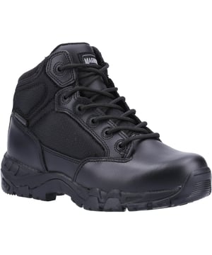 These waterproof patrol boots are built for performance and protection in tough environments. Equipped with a waterproof and breathable bootie membrane, they ensure your feet stay dry and comfortable. The durable leather upper, combined with hard-wearing breathable mesh panels, offers durability and ventilation, while padded ankle pads provide added protection.
For maximum comfort and shock absorption, the boots feature an M-P.A.C.T Response insole, along with a padded collar and tongue. The non-metallic composite hardware is scanner-safe, and the high-traction rubber outsole delivers exceptional grip in all conditions. Fast-wicking lining ensures moisture management, and the EVA midsole offers underfoot cushioning for all-day comfort.
Tested and certified to European Standard EN ISO 20347:2012 O1 FO WR SRA, these patrol boots are designed to provide reliable waterproof protection, comfort, and slip resistance

- Leather upper

- Full lace closure

- Waterproof membrane

- Padded heel and ankle collar

- Comfort footbed

- Highly tractioned outsole

- Magnum branding throughout