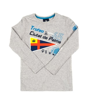 T-shirt met lange mouwen.
 Grijs.
 Ronde hals met geribde afwerking.
 Merkopdruk op voorkant en mouwen.
 Zichtbare naden.

 Samenstelling:
 - 100% katoen.

 Onderhoud:
 - Handwas.
 - Niet bleken.
 - Niet strijken.
 - Niet in de droger.
 - Niet chemisch reinigen.

 Samenstelling: 100% Katoen
 Onderhoud:
Handwas.
 - Geen bleekmiddel gebruiken.
 - Niet strijken.
 - Niet in de droger.
 - Niet chemisch reinigen.