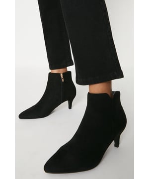 Boots made for walking. From on-trend over the knee designs, to classic chelsea boots and cool chunky styles, these are the boots to add to your collection. Style: Alma Wide Fit Micro Kitten Heel Pointed Boots.  Ideal for: Casual.  Fit: Wide Fit.  Heel height: Under 6cm/3".