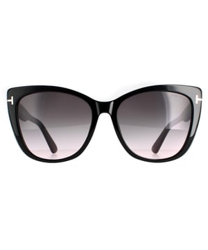 Tom Ford Cat Eye Womens Shiny Black Smoke Gradient FT0937 Nora Sunglasses are a gorgeous cat eye design crafted from chunky acetate and embellished with the Tom Ford T logo on the temples.
