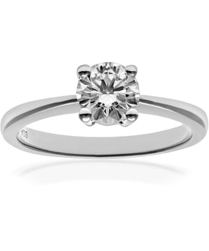 9K (375) witgoud: 1,4 gram; # Diamant: 0,75 ct