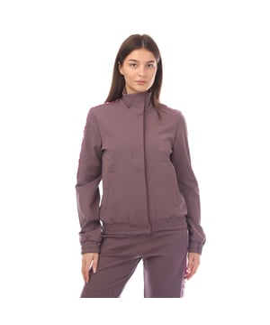 Off White ATHL Logo Band Track Jacket in violet.- Hoge hals.- Verborgen sluiting.- Twee steekzakken.- Elastische zoom.- Elastische manchetten.- 65% viscose 30% polyamide 5% elastan.- Ref: OWVL0160013500