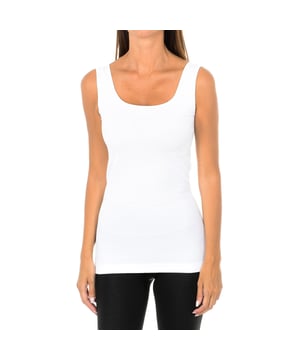 Camiseta de tirantes Empire.
Color Blanco
Confeccionada en micro-fibra de calidad.
Cuello redondo.
Tejido muy elastico y ligero.
Puños con acabado acanalado.
Sin costuras.

Composición:
- 92% Poliamida.- 8% Elastano.

Cuidados:
- Lavar a temperatura máx.30º.
- No usar lejía.
- No usar secadora.
- No planchar.
- No lavar en seco.