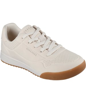 Retro stijl krijgt een moderne update in Skechers Street Zinger 2.0 - Arwen. Dit klassieke silhouet heeft een bovenwerk van duraleather met vetersluiting en details in reliëf en een dempende Skechers Air-Cooled Memory Foam binnenzool.