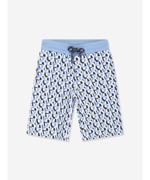 Introducing the Boys Logo Bermuda Shorts in Blue by Aigner in White, an epitome of luxury for your young gentleman's collection. Distinct features include: Designer Appeal: Aigner's notable imprint amplifies the overall aesthetic, making it a fashion-forward piece of attire.  Premium Fabric: Crafted from the finest fabrics, these shorts ensure comfort alongside style, perfect for your boy's everyday adventures.  colour Palette: The serene white hue adorned with a smart blue logo sparks a tasteful contrast, enhancing the shorts' uniqueness.  Elevate your boy's style quotient with these stylish Bermuda shorts from Aigner. Place your order today, let him exude confidence and elegance!