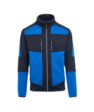 Gewebetechnik: Warmer Rücken. Materialzusammensetzung (%): 90% Polyester, 10% Elastan. Gewebe: Extol-Stretch, Fleece, Jerseyware. Design: Kontrast Detail. Durchgehender Reißverschluss. Verkleidet. Taschenart: Zwei Seitentaschen, 2 Brusttaschen, Reißverschluss. Bündchen: Anliegend. Nachhaltigkeit: GRS (Global Recycled Standard), REACH. Hoch geschnitten. Langärmlig.