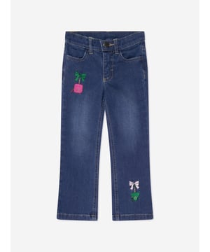 Introducing the Girls Embroidered Flared Jeans in Blue by Aigner, the perfect addition to your daughter's wardrobe. Exuding style and comfort, this premium denim piece is a must-have! Key highlights include: Distinct Embroidery: The charming embroidered details lend it a unique, stylish appeal, making it a standout piece. Supreme Comfort: Crafted from top-quality materials, these jeans guarantee unrivalled comfort for your girl's day-to-day activities. Upgrade your little diva's style quotient with these exquisite Flared Jeans in Blue from Aigner. Make a purchase today, and let your girl bask in comfortable fashion!