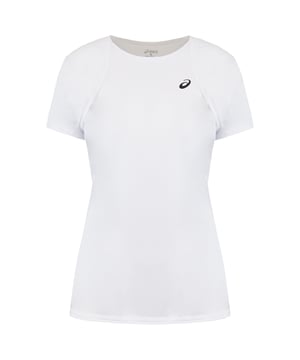 Asics Short Sleeve Crew Neck White Plain Womens T-Shirt 121714 0001