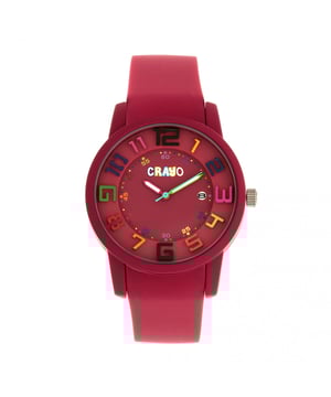Rubber-Coated Metal Case; Quality Japanese Quartz Movement; Non-Glare Scratch-Resistant Mineral Crystal; 3D Raised Numbers; Logo-Engraved Stainless Steel Caseback; Contour Silicone Strap; Logo-Engraved Stainless Steel Clasp; Luminous Hands; Date Display; 41mm Diameter; 3 ATM Water Resistance;