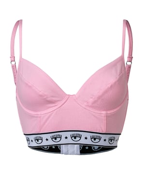 Ein Bralette von der Marke CHIARA FERRAGNI.
Aus weicher Stretch-Baumwolle für eine perfekte Passform und einem Allover-Logobund.
