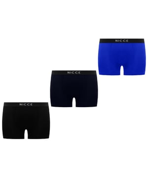 The Nicce 3-Pack Alesi Men's Multicoloured Boxer Shorts offer a combination of comfort, style, and everyday practicality. This pack includes three pairs of boxer shorts in a range of versatile colors, designed for all-day wear. Made with soft, breathable fabric, these boxers provide a snug yet flexible fit, ensuring ease of movement and long-lasting comfort.