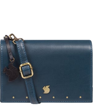 The 'Nemo' cross body clutch bag from Conkca London is handcrafted from multi-toned leather for a beautiful finish. A beautiful compact design includes a magnetic press-stud secured cover and a rear slip pocket. Features three interior compartments, one of which has a zip to keep contents secure. Lined with natural and untreated 100% cotton and includes two slip pockets. Comes with an adjustable leather strap with a maximum drop length of 70cm which is removable, converting the bag in to a clutch bag. Adorned with the inimitable Conkca squirrel charm and metal logo.