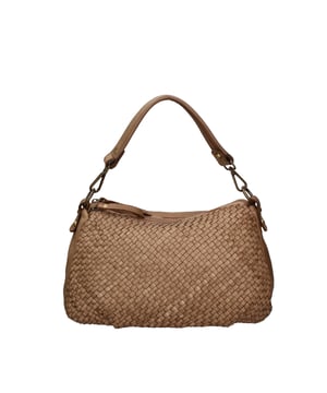 Bolso bandolera para mujer. El cierre es con cremallera. Los bolsillos internos son uno con cremallera y otro abierto. Los bolsillos externos son uno en la espalda con cremallera. La bandolera es ajustable y extraíble en piel. El mango es de cuero. Hay dos compartimentos internos. El material exterior es 100% Piel Auténtica. Internamente está forrado en tejido 70% algodón - 30% poliéster. Medidas: 31x18x12 cm. Hecho en Italia