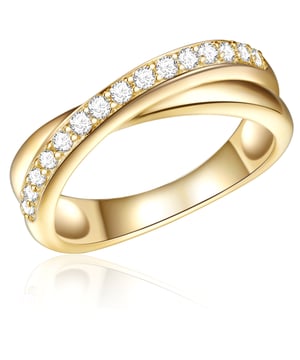 If you believe that gold rings have not yet suited you, Rafaela Donata would like to change your mind with this charming copy. With this wrap ring made of the finest 925 sterling silver, an exciting design is used, which has a particularly plastic and three -dimensional effect based on the careful polish. This piece of jewelry is optically upgraded thanks to its valuable yellow gold plating, which held a wonderfully exclusive appearance and the faceted zirconias in a recession give the ring a glamorous flair. So listen to your fashion -conscious gut feeling and rethink your view again in the face of this treasure.