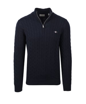Gant Cotton Cable Half Zip Knitwear Evening Blue
100% cotton knit wear cut to comfy regular fit and boasting a timeless cable knit design, perfect for layering to add an extra touch of warmth. The half zip closure and ribbed trims to the neck and collar keep the garment comfortably snug and fitting right. This garment is completed with an embroidered logo to the chest.

100% Cotton
Cable Knit
Embroidered Logo
Style - 8050603