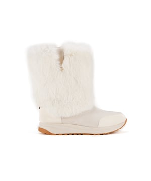 Light wave satin finish
100% luxe faux fur trim
Leather toe trim
Sheepskin insole
Shearling lining
Rubber sole
