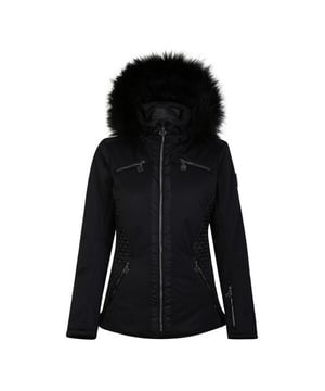 Material: 100% Polyester. Stoff: Fleece, Satin, Stretch. Design: Einfarbig. Stoff-Technologie: Ared 10000, Atmungsaktiv, Wasserdicht. Body Panel, Abnehmbarer Schneerock, Hoher Glanz, Hohe Wärmeleistung, Gepolstert, Verschweißte Nähte. Ausschnitt: Mit Kapuze. Ärmel-Typ: Langärmelig. Kapuzen-Merkmale: Abnehmbare Kapuze, Kunstpelz, abnehmbarer Besatz. Taschen: 2 Brusttaschen, Reißverschluss, Skipasstasche. Verschluss: Durchgehender Reißverschluss. Nachhaltigkeit: Hergestellt aus recycelten Materialien.
