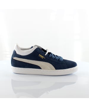 PUMA Paso a los entrenadores de cuero de gamuza azul clásico 355130 04