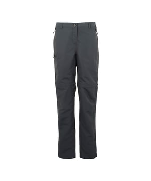 100% gerecycleerd polyester. Stof: Geweven. Ontwerp: Eenvoudig. 105gsm. Sluiting: Knoop, Ritsgat. Stoftechnologie: Kreukherstellend, Duurzame waterafstotende afwerking, Lichtgewicht, Sneldrogend, UV-bescherming, Waterafstotend. Riemlussen, afritsbare benen. Zakken: 2 Zijzakken, 1 Dijbeenzak, Rits. Waistline: Elastiek. Zoom: Aantrekkoord.