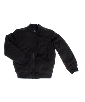 Bomber jacket for children with a modern and functional design.

 It features a high, banded collar for added protection in cool weather, and long sleeves with fitted cuffs for a comfortable fit.

 The front zip closure makes it easy to put on, while the front slanted pockets add a practical and stylish touch.

 Additionally, it includes a zippered chest pocket, providing additional space for small items.

 The banded hem ensures a secure fit, keeping the jacket in place.

 This garment is perfect for keeping children warm, combining style and practicality in an ideal option for everyday use.
 Composition: Shell: 100% Polyester; Lining: Acrylic; Interior: 100% Polyester, Filling: 100% Polyester
 Care:
- Machine wash cold on delicate cycle.
 - Use mild detergents.
 - Use dryer at low temperature.
 - Iron at low temperatures.
 - Do not dry clean.