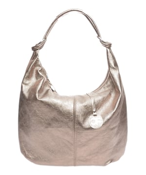 Bolso hobo  
100% cuero de vaca  
Cierre superior con cremallera  
Dimensiones: 33x43.5 cm  
Mango: 45 cm  