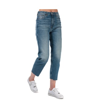 Tommy Jeans Harper Straight Fit Stonewashed Jeans für Damen aus Denim.<BR><BR>- 5-Pocket-Konstruktion.<BR>- Hosenschlitz mit Reißverschluss und Knopfverschluss.<BR>- Tommy Jeans Abzeichen an der hinteren Taille.<BR>- Tommy Jeans Flaggenaufnäher an der Münze und an der rechten Gesäßtasche.<BR>- Ungekämmte Säume.<BR>- Distressed-Detail an den Taschen.<BR>- Hohe Taille - Rise = 11.5in.<BR>- Gerade Passform.<BR>- Kurze Innenbeinlänge ca. 30in.<BR>- 99% Baumwolle 1% Elasthan. Maschinenwaschbar.<BR>- Ref: DW0DW081781A5<BR><BR>Maße sind nur zur Orientierung gedacht.