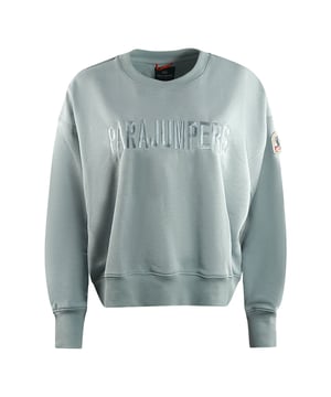 Blijf warm en stijlvol in de grijze trui van Parajumpers. Deze luxueuze damesjumper toont het merklogo groot over de borst. Offer geen stijl op voor comfort - maak een verklaring! Grote merklogo over PJs van de borst op de linker mouw, elastische tailleband en mouwen 86% katoen, 14% polyester, stijlcode: Melita 0220 UF31