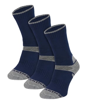 Comodo has been providing high-quality socks for men and women since 1996. They sell a range of socks for hiking, cycling, hunting, skiing, and other outdoor events. These Kids 3 Pack Hiker Socks made from Merino Wool are designed for all sorts of outdoor activities.Made with a Acrylic and Merino Wool blend, these socks are soft on the inside and tough on the outside, making them both comfortable and durable, The perfect combo for the great outdoors! These socks are naturally cooling so their feet won’t overheat.These Comodo's Kids Merino Wool Socks are made for hiking. They're ideal for the outdoors, and they're designed to keep your little ones comfy and warm while they explore. They also come in a 3 pair value pack which is great value for money for the avid young hiker.Merino wool also offers anti-bacterial protection for long-lasting freshness, meaning they can wear these hiking socks on your family trail with minimal discomfort. These outdoor socks are available in 4 Colours: Pink, Blue, Navy and Turquesa.These Kids socks come in 3 pairs per pack and are made from: 50% Acrylic, 30% Merino Wool, 15% Polyamide, 5% Elastane. They are available in 3 sizes: 2.5-5 UK, 12.5-2 UK, 9-12 UK and are fully Machine Washable.