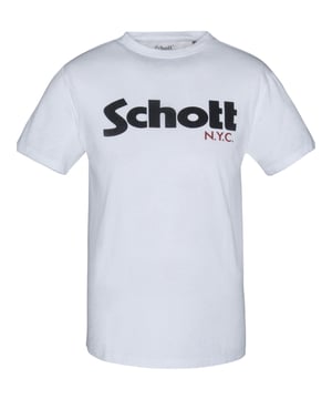 Das Crew-neck T-Shirt TSLOGO in Weiß ist ein unverzichtbares Basic aus der Kollektion von Schott. Mit seinem markanten gedruckten Schott-Logo bietet es einen zeitlosen Stil, der sich leicht kombinieren lässt. Die kurzen Ärmel machen es zu einem idealen Begleiter für warme Tage und lässige Anlässe. Dank des Standard Fits genießen Sie eine bequeme Passform, die Bewegungsfreiheit und Komfort verspricht.