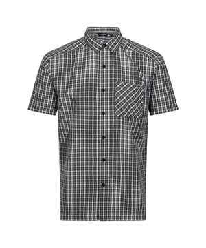 100% Polyester. Gewebetechnik: langlebig, Feuchtigkeitsabweisend, Schnell trocknend, Mit UV-Schutz. Design: Kariert, Logo. Button-Down-Kragen. Etikett mit Logo. Taschenart: 1 Brusttasche. Kurzärmlig. verklebt, Schaftrand zum Umklappen. UV-Schutzfaktor: UPF 50+. S: 96,52 cm. M: 102 cm. L: 107 cm. XL: 112 cm. XXL: 121,92 cm. 3XL: 129,54 cm. 4XL: 137 cm. 5XL: 145 cm.
