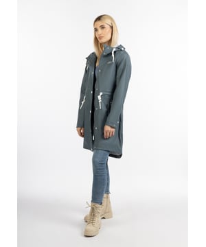 keine Füllung  An regnerischen Tagen bietet dieser Regenmantel von ICEBOUND wundervollen Schutz. Das Material ist wind- und wasserdicht und lädt somit bei allen Witterungslagen zu einem Spaziergang ein. Die große Kapuze mit stylishen Kordeln hat einen extra Regenschutz, der besonders an stürmischen Tagen vorteilhaft eingesetzt werden kann. Ein angenehmes Tragegefühl erzeugt das weiche Jersey-Innenfutter. Der labeltypische Print befindet sich  auf der Brust sowie am Oberarm.  Regenmantel