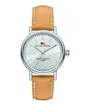 This River Woods Oswego Analogue Watch for Women is the perfect timepiece to wear or to gift. It's Silver 34 mm Round case combined with the comfortable Brown Leather watch band will ensure you enjoy this stunning timepiece without any compromise. Operated by a high quality Quartz movement and water resistant to 5 bars, your watch will keep ticking. -This Analogue watch has a function: Luminous Hand High quality 19 cm length and 14 mm width Brown Leather strap with a Buckle Case diameter: 34 mm,case thickness: 9 mm, case colour: Silver and dial colour: Silver