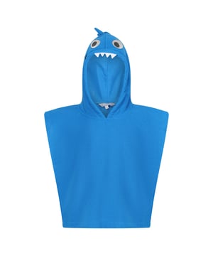 100% Polyester. Stof: Badstof. Ontwerp: Geborduurd, Haai. Kapkenmerken: Dierenoren, Op de kap gegroeid. Bevestiging: Trek aan de achterkant.