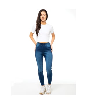 Enzo Womens Skinny Jeggings. Made from premium stretch material fabric for a comfort fit and unrestricted movement. Featuring 2 Back Pockets Belt Loops And Elasticated Waist For Comfort. Ideal for Casual Or Workwear