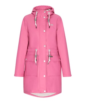 Ontdek de ultieme regenjas die stijl en functionaliteit moeiteloos combineert. Dit parka-jack heeft een capuchon met trekkoord, een ritssluiting aan de voorkant met drukknopen en praktische klepzakken. De normale pasvorm en het trekkoord in de taille zorgen voor een getailleerde look, terwijl de waterdichte stof (3000 mm) ervoor zorgt dat je buiten droog blijft. Met gelaste naden en een opstaande kraag is deze outwear met lange mouwen zowel stijlvol als functioneel.  Mackintosh