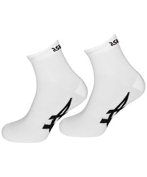 Step up your game with these classic Asics 2-Pack Logo Men's White Ankle Socks. Engineered for performance and comfort, these socks are designed to keep your feet dry and supported whether you're hitting the gym or heading out for a run. The lightweight, moisture-wicking fabric and targeted cushioning provide superior comfort, while the iconic Asics logo adds a stylish touch to your athletic wardrobe.

Key Features:
Iconic Asics Logo:

Showcases the signature Asics logo for a touch of authentic style.

Moisture-Wicking Fabric:

Helps keep your feet dry and comfortable by efficiently managing sweat.

Targeted Cushioning:

Provides extra comfort and impact protection in key areas.

Reinforced Heel &amp; Toe:

Offers added durability to withstand regular wear and tear.

Lightweight &amp; Breathable:

Designed to ensure optimal airflow for all-day comfort during workouts or casual wear.


Gear up with these dependable, performance-driven socks and enjoy the perfect blend of comfort, durability, and style every time you step out.