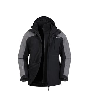 Material: 100% Polyamid. Stoff: Anti-Pill, Microfleece, Soft Touch. Design: Kontrast, Logo. Stoff-Technologie: Abriebfest, Atmungsaktiv, Leicht, Wasserdicht. 3 in 1, abnehmbares Fleece, verschweißte Nähte. Manschette: Verstellbar. Ausschnitt: Kapuze. Ärmel-Typ: Langärmelig. Kapuzen-Merkmale: Verstellbare, angewachsene Kapuze. Taschen: 2 Seitentaschen, 1 Brusttasche, Reißverschluss. Verschlüsse: Durchgehender Reißverschluss, Sturmklappe, Knopf. Wasserdichte Bewertung: 10000mm. 5000g/m²,/24 Stunden. Saum: Verstellbar.