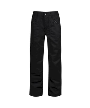 65% Polyester, 35% Katoen. Stof: Polycotton. 245gsm. Ontwerp: Eenvoudig. Bevestiging: Knop. Riemlussen, Verstevigde kruisnaad, Drievoudig gestikte naad, Ritsgulp. Stoftechnologie: Slijtvast. Zakken: 2 Achterzakken, 1 Zijzak, Ritssluiting, 2 Voorzakken, 1 Muntzakje, Zakken voor kniebeschermers, Holsterzak. Waistline: Deel Elastiek.