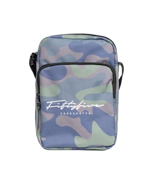 100% Polyester. Design: Camo, Logo. Fastening: Zip. Adjustable Strap, Branded Zip Pull, Lined Interior, Rubber Badge. Compartments: 1 Main Compartment. Pockets: 1 Front Pocket, 1 Slip Pocket, Touch Fastening.