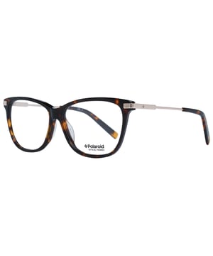 Polaroid Glasses Frames PLD D353 086 Dark Havana are a women's frame with a lightweight acetate frame front and metal temples tipped with plastic. Temples feature the brand's logo and the inner tips show the Polaroid Pixel.