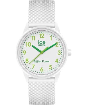 Diese Ice Watch Ice Solar Power - Nature Analog Uhr für  Unisex ist das perfekte Accessoire zum tragen oder verschenken. Ihr Weiß 36 mm Rund Gehäuse kombiniert mit dem bequemen Weiß Armband aus  Silikon garantiert, dass Sie diese atemberaubende Uhr kompromisslos genießen werden. Angetrieben von einem hochwertigen Quarz Uhrwerk und wasserdicht bis 5 bars, läuft Ihre Uhr stets weiter. Diese Solaruhr kann mit jeder Art von Licht aufgeladen werden und benötigt keinen Batteriewechsel. -Diese Analog Uhr verfügt über eine funktion: Solar Diese hochwertige Uhr hat ein Weiß Silikon Band ( 21 cm Länge und 18 mm Breite) mit einer Dornschließe Gehäusedurchmesser: 36 mm,Gehäuse Höhe: 11 mm, Gehäusefarbe: Weiß Zifferblattfarbe: weiß