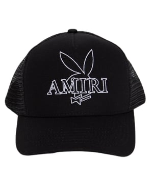 A touch of fun for your summer days, but nothing too out of the ordinary for a Amiri collectible. Headwear perfect for the summer, Playboy Bunny Logo Hat, Made In Italy, Amiri Cap, Black Hat, Printed Logo, 100% Cotton, Black Cap