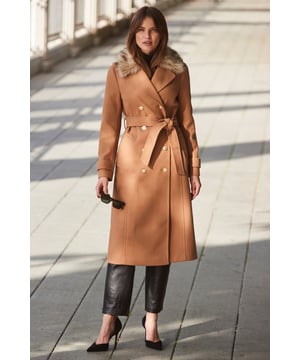 Outfit-elevating outerwear
Crafted from faux wool
Plush faux fur collar makes it so cosy
Military buttons, waist-cinching belt - all the important details
Wear-forever camel hue
It'll go with every outfit