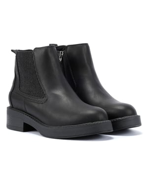Chelsea boots met een bovenwerk van imitatieleer en een duurzame synthetische buitenzool voor een gestroomlijnde, moderne look.
