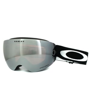 Oakley Ski Snow Goggles Flight Deck XM OO7064-21 Matt Black Prizm Black are the latest innovation in ski goggles from Oakley with a large rimless lens design which gives an unbelievably good view in all directions. They feature a ridgelock lens sub-frame attachment to allow lenses to be changed quickly and easily and small frame notches under the strap anchors allow space for normal glasses. Support is given for better airflow and and the sleek frame and outrigger design is comfortable and helmet compatible. THis Flight Deck XM version is a more compact small to medium sized fit compared to the larger original Flight Deck