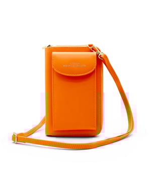Smartphone pouch with shoulder straps - Zipped compartment with card holder and coin purse inside - Smartphone storage pocket with snap closure - Suitable for all types of smartphones (max. dimensions: H. 15 cm x W. 8 cm x D. 2 cm ) - Supplied with adjustable shoulder strap - ATELIERS SAINT GERMAIN logo - Smooth leather finish.