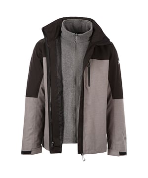Shell: Polyester TPU Membraan. Voering: 100% polyester. Stof: Gebreid, Microfleece. Ontwerp: Badge, Kleurenblok, Logo. Stof Technologie: Ademend, TP75, Waterdicht, Winddicht. Uitneembare binnenjas, getapete naden. Manchet: Verstelbaar. Mouwtype: Met lange mouwen. Halslijn: Staande Kraag. Kenmerken van de kap: Verborgen. Zakken: 2 Ritszakken, 1 Borstzak, Waterafstotende Rits. Bevestiging: Volledige ritssluiting. Waterdichte classificatie: 5000mm. 3000g/m²/24hrs. Zoom: Aantrekkoord.
