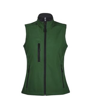 Stretch soft shell stof heeft een polyester/elastaan buitenkant, een membraan en een polyester fleece achterkant.. Gaas gevoerde frontpanelen. Ademend, winddicht en waterbestendig. Gevormde pasvorm. Getapete hals. Halsband hoge volle rits met binnenste stormflap en kinbeschermer. Twee zakken met rits aan de voorkant en een rechter borstzak met rits. Verstelbaar trekkoord aan de zoom. Valstaart. Toegang voor decoratie. Materiaal: 94% polyester/6% elasthaan. Damesmaat: S(8/10), M(12), L(14), XL(16), XXL(18).